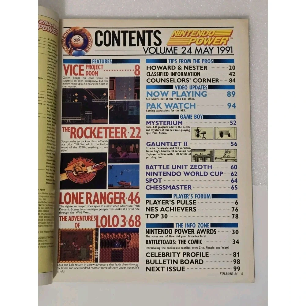 Nintendo Power Magazine Volume 24 Vice Project Doom w/ Disney's Talespin Poster